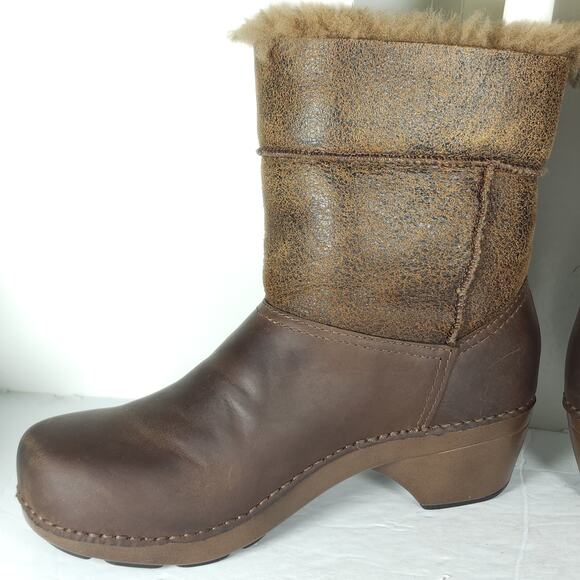 Dansko Women's Stormy EU38 US 7-7.5 Brown Leather Shearling Lined Winter Boots - Picture 5 of 16